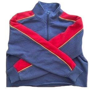 cropped retro zip up